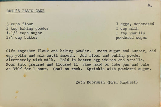 Ruth's Plain Cake