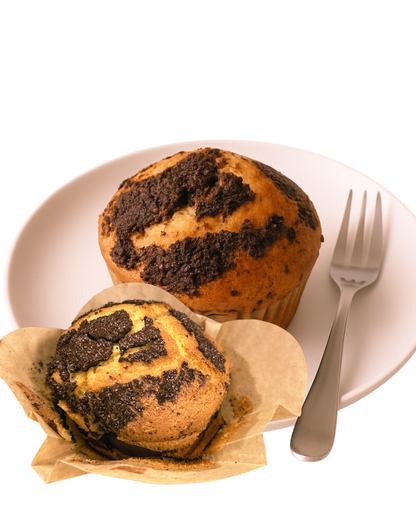 Steiner’s gluten-free coffee cake served warm with coffee, chocolate/sugar topping